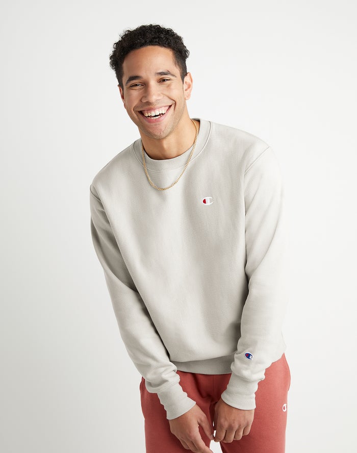 Champion Mens Sweatshirt NZ - Reverse Weave Crew Grey ( 3957-NDIJW )